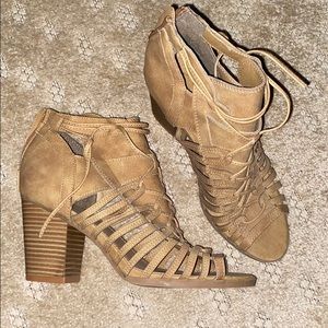 Tan Gladiator Heeled Sandals